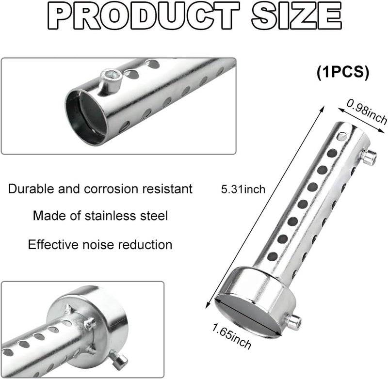 Wevdn Motorcycle Exhaust Silencer, Stainless Steel Motorcycle Exhaust Muffler Insert, Exhaust Muffler Assembly Turbo Sound Muffler for Motorbike, Universal Motorcycle Accessories (42mm) - Image 2